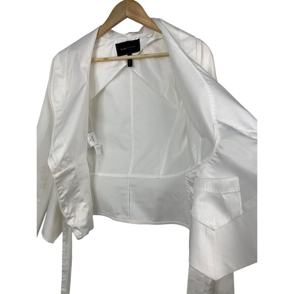 Y2K Vtg BCBGMAXAZRIA XS White Tie Waist Blouse RH10461 GUC Long Sleeve - Picture 5 of 11